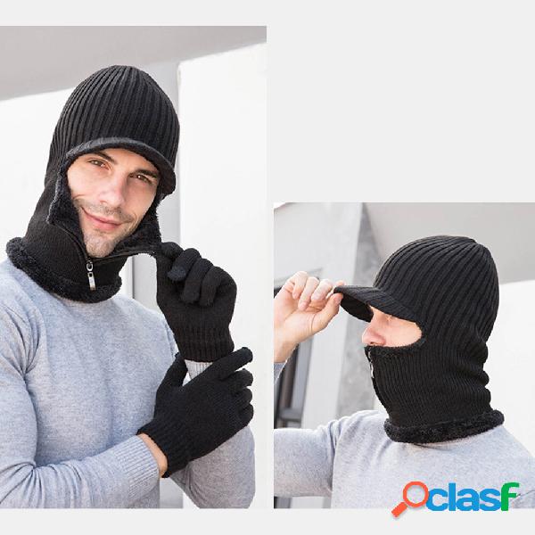 Uomini 2PCS Plus Velluto Inverno Tenere in caldo Collo Viso