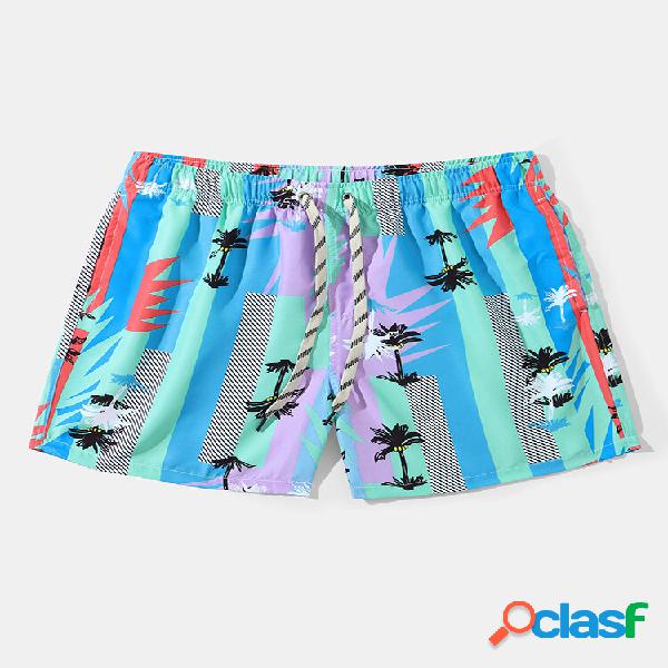 Uomo Palma Colorful Pantaloncini da spiaggia in rete