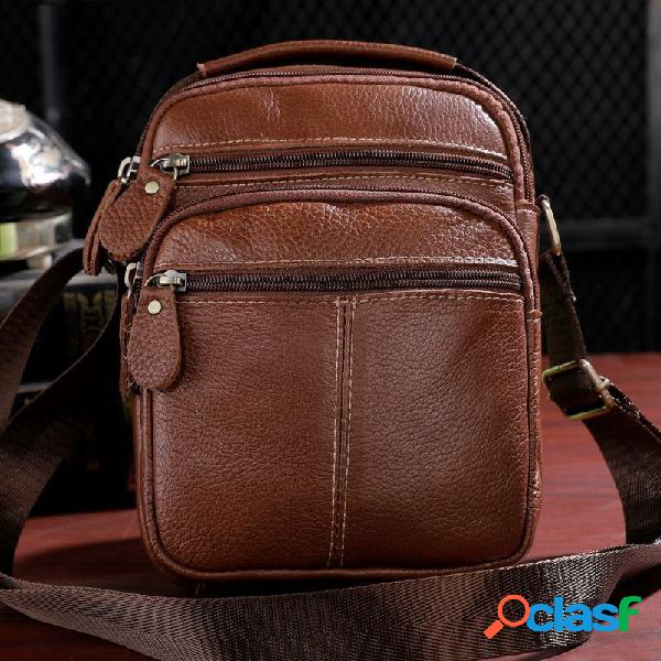 Uomo Vera Pelle Multi-pocket Vintage 6.3 Pollici Phone Borsa