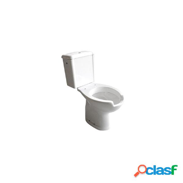 Vaso e cassetta monoblocco in ceramica bianca scarico a