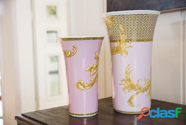 Versace Vaso Les Reves Byzantins porcellana bianco oro rosa