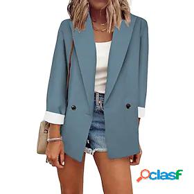 Womens Blazer Blazer Basic Double Breasted Classic Solid