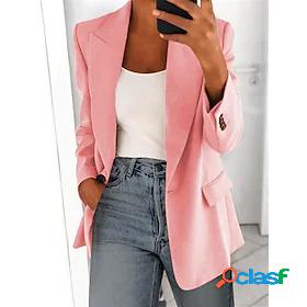 Womens Blazer Classic Style Solid Color Business Long Sleeve