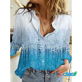 Womens Blouse Scenery 3D Holiday Weekend 3D Printed Long
