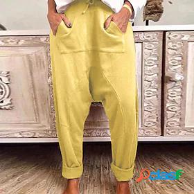 Womens Fashion Savannah Joggers Side Pockets Baggy Elastic