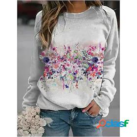 Women's Flower Sweatshirt Patchwork Print 3D Print Daily