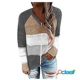 Womens Sweater Jumper Knit Zipper Tunic Round Neck Multi