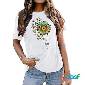 Womens T shirt Tee Basic Print Basic Butterfly T-shirt