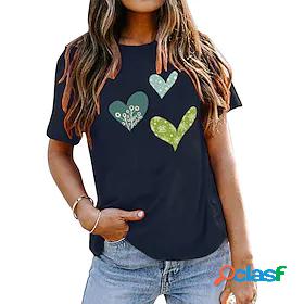 Womens T shirt Tee Basic Print Basic Simple T-shirt Sleeve