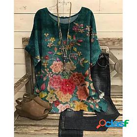 Womens T shirt Tee Floral Casual Daily Holiday Floral Short