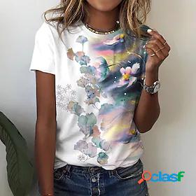 Womens T shirt Tee Floral Casual Holiday Weekend Floral