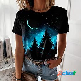 Womens T shirt Tee Galaxy Casual Holiday Weekend Floral