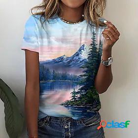 Women's T shirt Tee Graphic Patterned 3D Casual Holiday