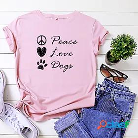 Womens T shirt Tee Graphic Patterned Peace Love Letter Daily