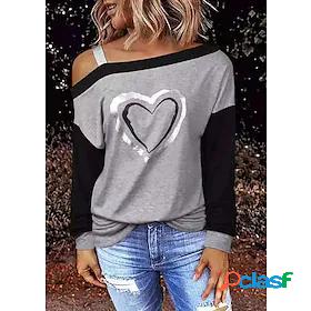 Womens T shirt Tee Heart Color Block Valentine Weekend