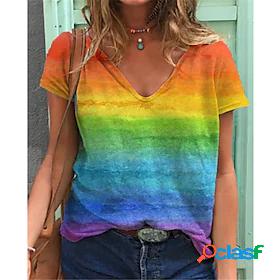 Womens T shirt Tee Rainbow Home Daily LGBT Pride Short