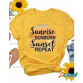 Womens T shirt Tee Sunflower Daily Holiday Short Sleeve T