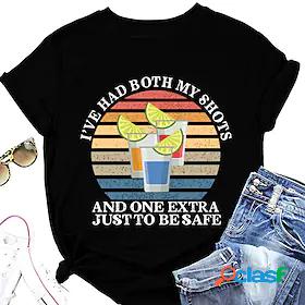 Womens T shirt Tee Text Fruit Casual Weekend Painting Short