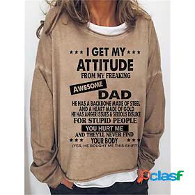 Womens Text Sweatshirt Pullover Print Hot Stamping Daily