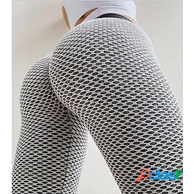 Women's Yoga Athletic Ruched Butt Lifting Jacquard Straight