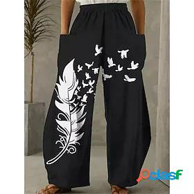 Women's Yoga Pants High Waist Pants Bottoms Wide Leg Pocket