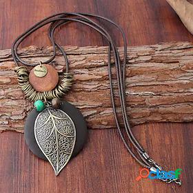 Womens necklace Street Ethnic Style Necklaces Leaf / Green /