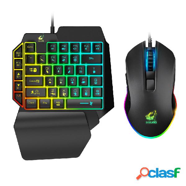 ZIYOULANG T1 Set combinato tastiera e mouse a una mano