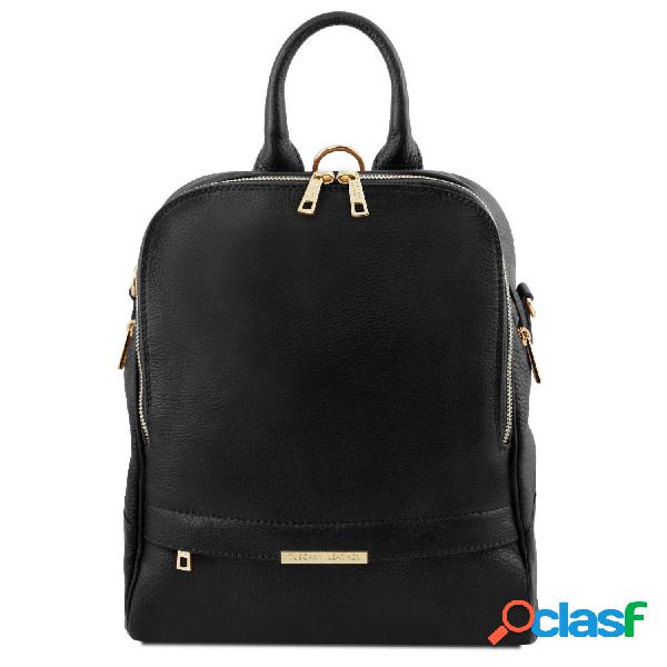 Zaino da donna in pelle morbida Nero