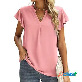an n womens clothing hot product v-neck feifei sleeve casual