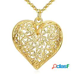 collana cuore floreale smerigliato creativa placcata oro may