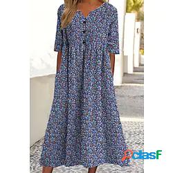 da donna vestito a trapezio vestito midi blu nero mezza