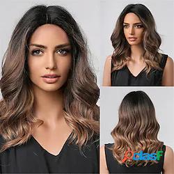 parrucca sintetica haircube 18 pollici ombre marrone scuro