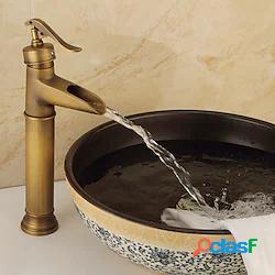 rubinetto lavabo bagno - cascata ottone anticato / galvanica