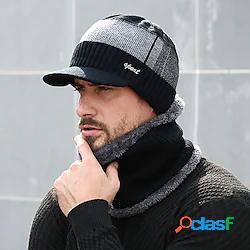 set di combinazione sciarpa e cappello spesso invernale da