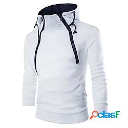 uomo unisex mezza zip tinta unita causale abbigliamento