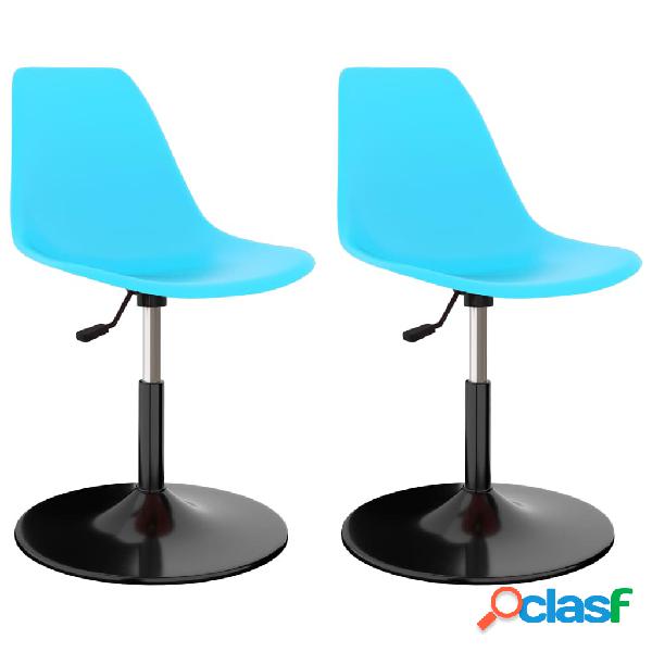 vidaXL 324193 Swivel Dining Chairs 2 pcs Blue PP