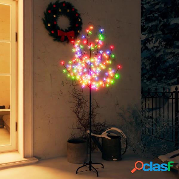 vidaXL Albero di Natale 120 LED Colorati Ciliegio in Fiore