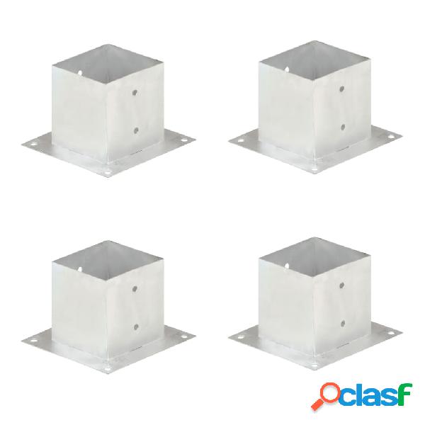 vidaXL Ancoraggi Pali 4 pz in Metallo Zincato 141 mm