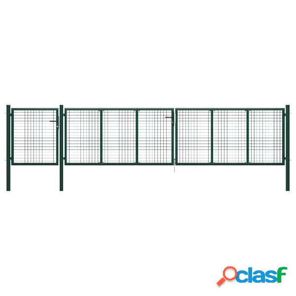 vidaXL Cancello per Giardino in Acciaio 500x75 cm Verde