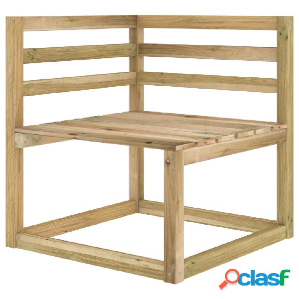 vidaXL Divano Angolare da Giardino Verde su Pallet in Legno