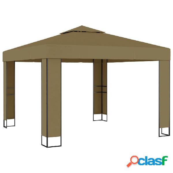 vidaXL Gazebo con Tetto Doppio 3x3x2,7 m Grigio Talpa 180