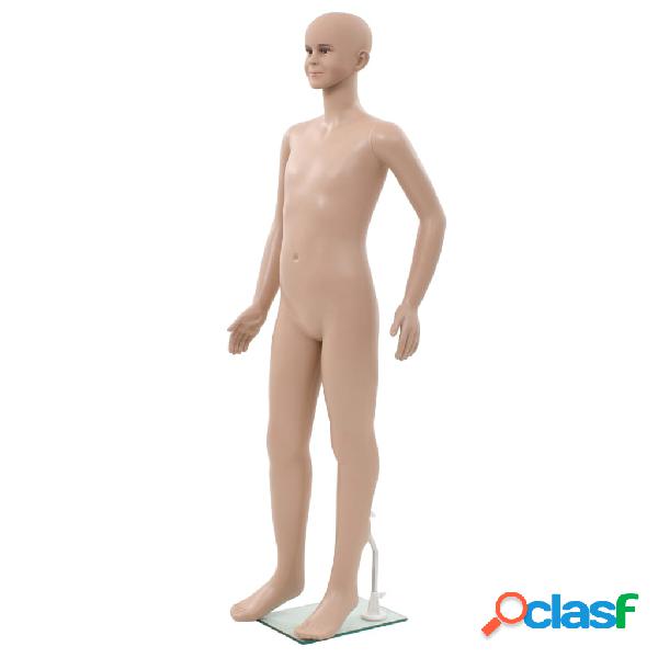 vidaXL Manichino Bambino Figura Intera Base in Vetro 140 cm