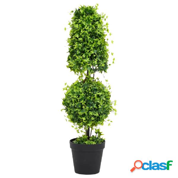 vidaXL Pianta di Bosso Artificiale con Vaso Verde 100 cm