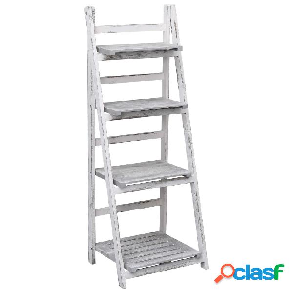vidaXL Piedistallo per Piante a 4 Livelli Grigio 43x33x113