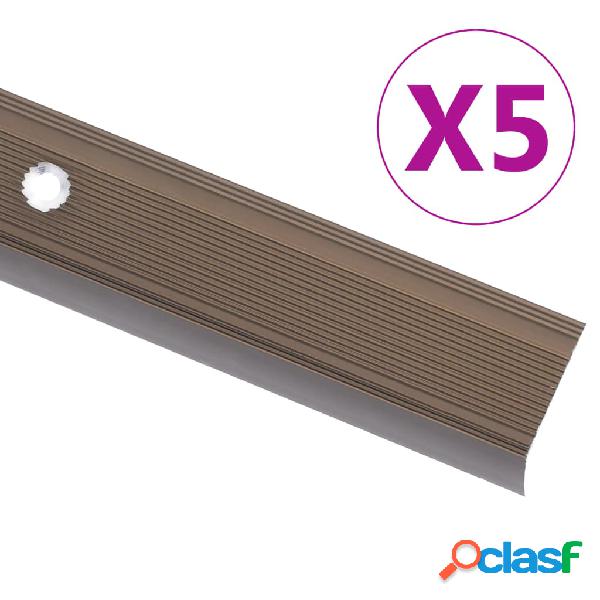 vidaXL Profili a L per Gradini 5 pz in Alluminio 100 cm