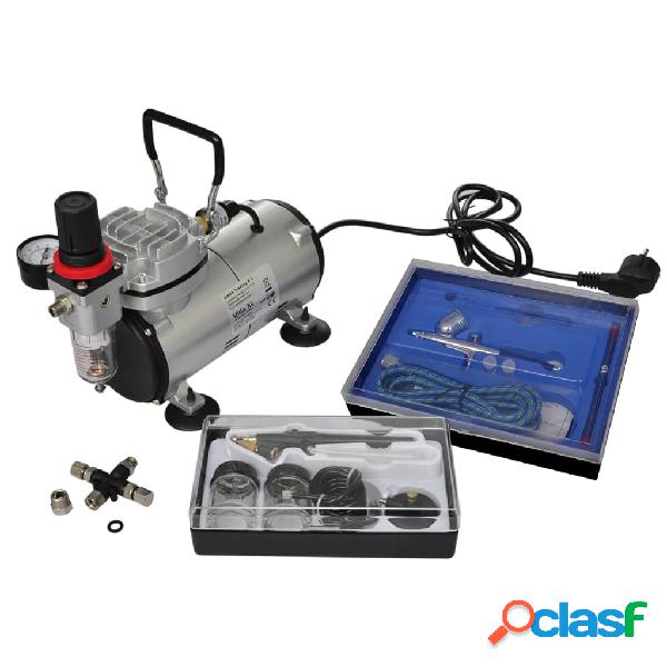vidaXL Set Compressore Aerografo con 2 Pistole