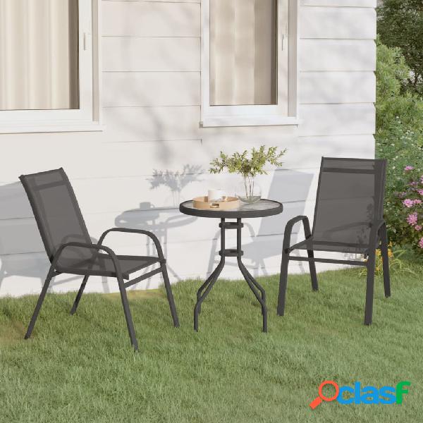 vidaXL Set da Bistrot per Giardino 3 pz Grigio