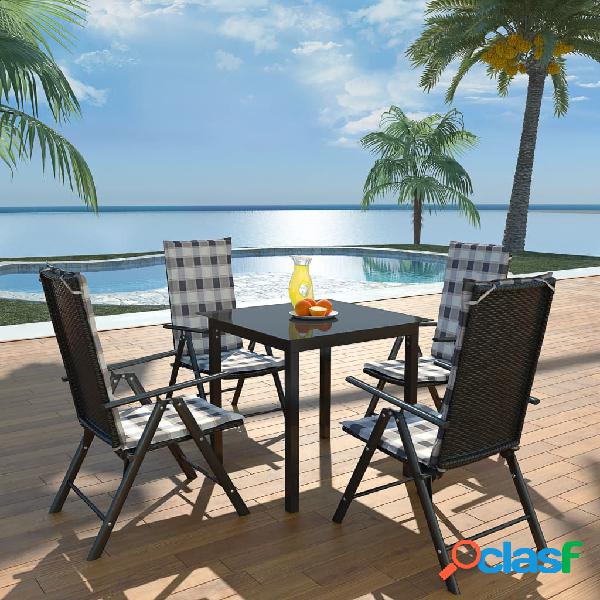 vidaXL Set da Pranzo da Giardino 5 pz con Cuscini in