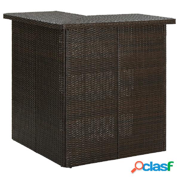 vidaXL Tavolo da Bar ad Angolo Marrone 100x50x105 cm in