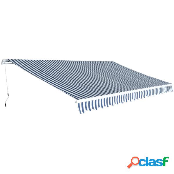 vidaXL Tenda da Sole Manuale Pieghevole 500 cm Blu e Bianco